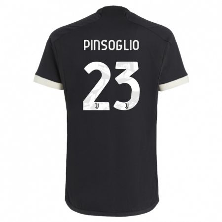 Kandiny Niño Camiseta Carlo Pinsoglio #23 Negro Equipación Tercera 2023/24 La Camisa