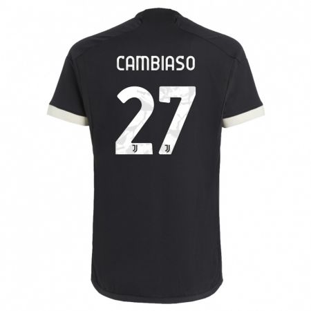 Kandiny Kinder Andrea Cambiaso #27 Schwarz Ausweichtrikot Trikot 2023/24 T-Shirt Österreich