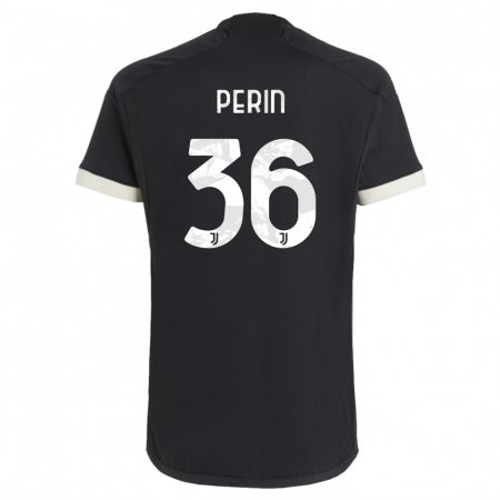 Kandiny Niño Camiseta Mattia Perin #36 Negro Equipación Tercera 2023/24 La Camisa