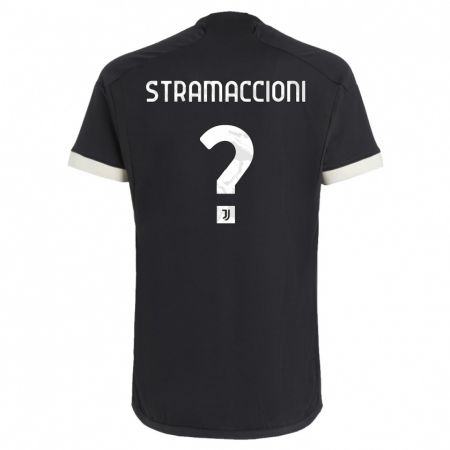 Kandiny Bambino Maglia Diego Stramaccioni #0 Nero Kit Gara Third 2023/24 Maglietta