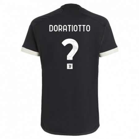 Kandiny Bambino Maglia Giulio Doratiotto #0 Nero Kit Gara Third 2023/24 Maglietta