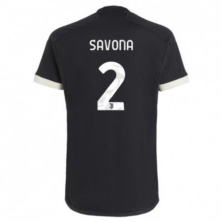 Kandiny Kinder Nicolò Savona #2 Schwarz Ausweichtrikot Trikot 2023/24 T-Shirt Österreich