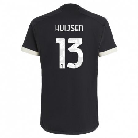 Kandiny Kinderen Dean Huijsen #13 Zwart Thuisshirt Derde Tenue 2023/24 T-Shirt