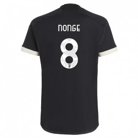 Kandiny Niño Camiseta Joseph Nonge #8 Negro Equipación Tercera 2023/24 La Camisa