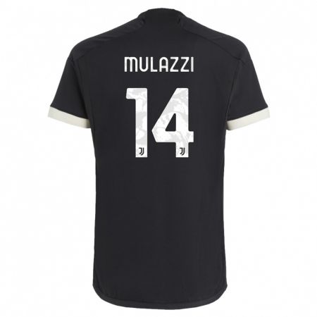 Kandiny Bambino Maglia Gabriele Mulazzi #14 Nero Kit Gara Third 2023/24 Maglietta