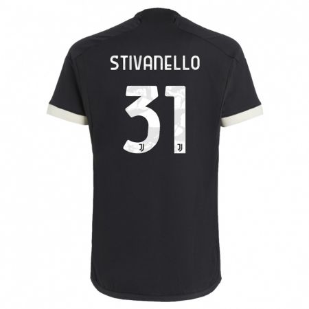 Kandiny Bambino Maglia Riccardo Stivanello #31 Nero Kit Gara Third 2023/24 Maglietta