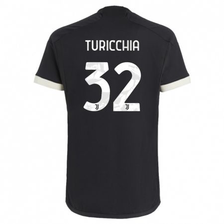 Kandiny Bambino Maglia Riccardo Turicchia #32 Nero Kit Gara Third 2023/24 Maglietta