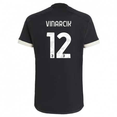 Kandiny Bambino Maglia Jakub Vinarcik #12 Nero Kit Gara Third 2023/24 Maglietta