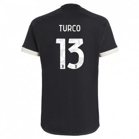 Kandiny Bambino Maglia Stefano Turco #13 Nero Kit Gara Third 2023/24 Maglietta