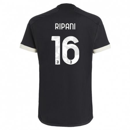 Kandiny Kinder Diego Ripani #16 Schwarz Ausweichtrikot Trikot 2023/24 T-Shirt Österreich