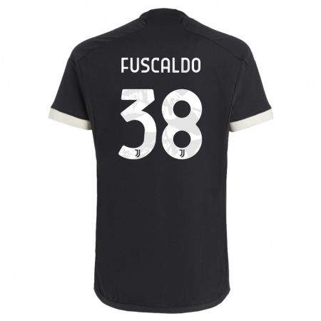 Kandiny Bambino Maglia Matteo Fuscaldo #38 Nero Kit Gara Third 2023/24 Maglietta