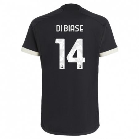 Kandiny Niño Camiseta Gianmarco Di Biase #14 Negro Equipación Tercera 2023/24 La Camisa