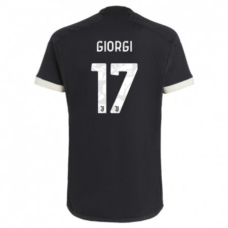 Kandiny Bambino Maglia Lorenzo Giorgi #17 Nero Kit Gara Third 2023/24 Maglietta