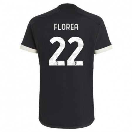 Kandiny Niño Camiseta Andrei Florea #22 Negro Equipación Tercera 2023/24 La Camisa