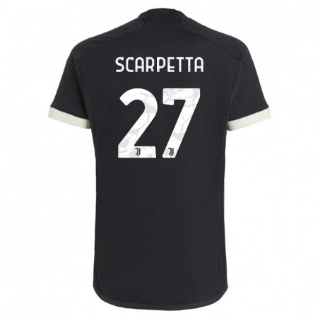 Kandiny Bambino Maglia Jacopo Scarpetta #27 Nero Kit Gara Third 2023/24 Maglietta