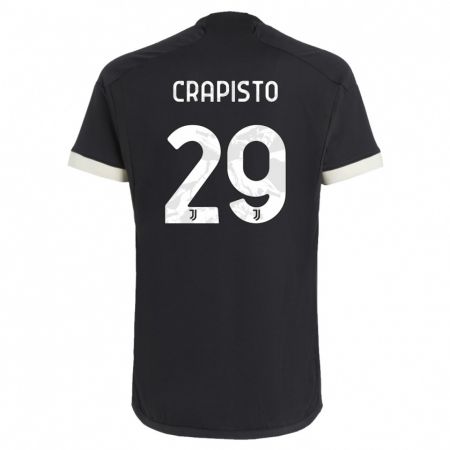 Kandiny Bambino Maglia Francesco Crapisto #29 Nero Kit Gara Third 2023/24 Maglietta