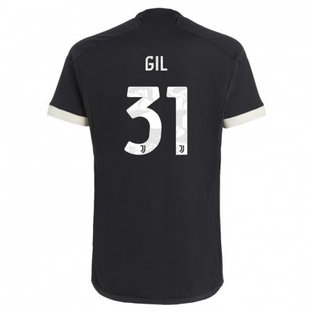 Kandiny Bambino Maglia Javier Gil #31 Nero Kit Gara Third 2023/24 Maglietta