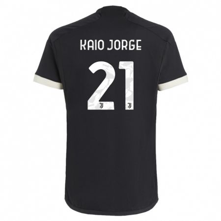 Kandiny Niño Camiseta Kaio Jorge #21 Negro Equipación Tercera 2023/24 La Camisa