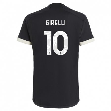 Kandiny Kinder Cristiana Girelli #10 Schwarz Ausweichtrikot Trikot 2023/24 T-Shirt Österreich