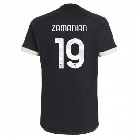 Kandiny Niño Camiseta Annahita Zamanian #19 Negro Equipación Tercera 2023/24 La Camisa