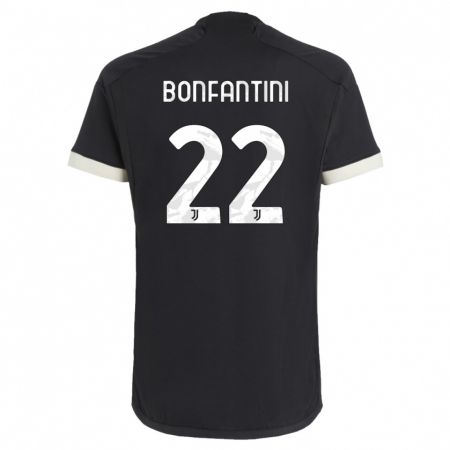 Kandiny Niño Camiseta Agnese Bonfantini #22 Negro Equipación Tercera 2023/24 La Camisa