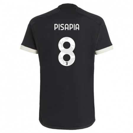 Kandiny Niño Camiseta Luciano Pisapia #8 Negro Equipación Tercera 2023/24 La Camisa