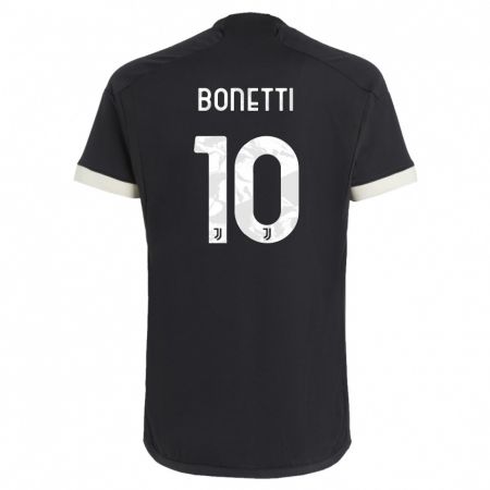 Kandiny Bambino Maglia Andrea Bonetti #10 Nero Kit Gara Third 2023/24 Maglietta