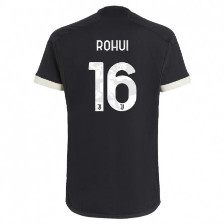 Kandiny Bambino Maglia Jonas Rohui #16 Nero Kit Gara Third 2023/24 Maglietta