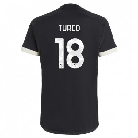 Kandiny Kinderen Nicolo Turco #18 Zwart Thuisshirt Derde Tenue 2023/24 T-Shirt België