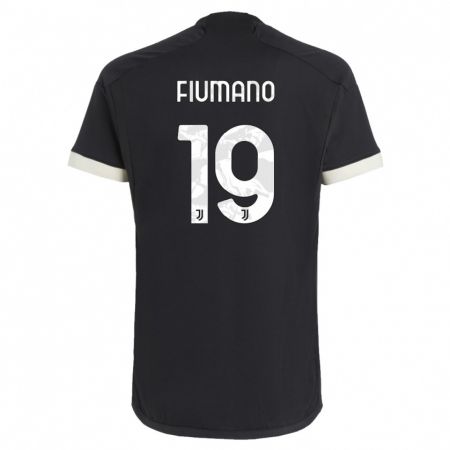 Kandiny Kinder Filippo Fiumano #19 Schwarz Ausweichtrikot Trikot 2023/24 T-Shirt Österreich