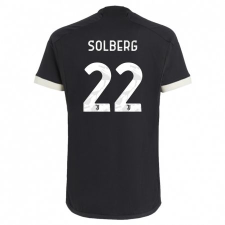 Kandiny Bambino Maglia Elias Solberg #22 Nero Kit Gara Third 2023/24 Maglietta