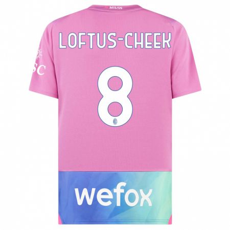 Kandiny Niño Camiseta Ruben Loftus-Cheek #8 Rosado Morado Equipación Tercera 2023/24 La Camisa