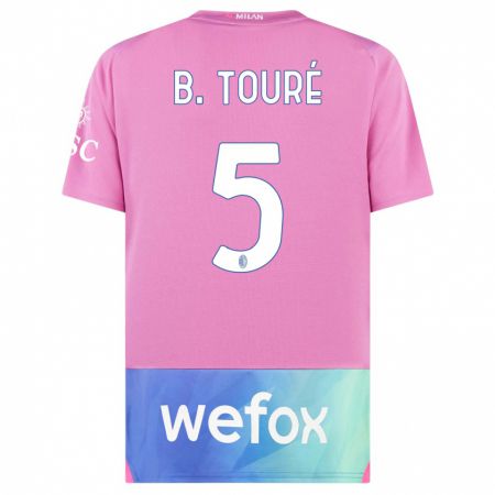 Kandiny Kinderen Fode Ballo-Toure #5 Roze Paars Thuisshirt Derde Tenue 2023/24 T-Shirt België