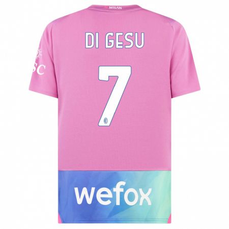 Kandiny Kinderen Enrico Di Gesu #7 Roze Paars Thuisshirt Derde Tenue 2023/24 T-Shirt België