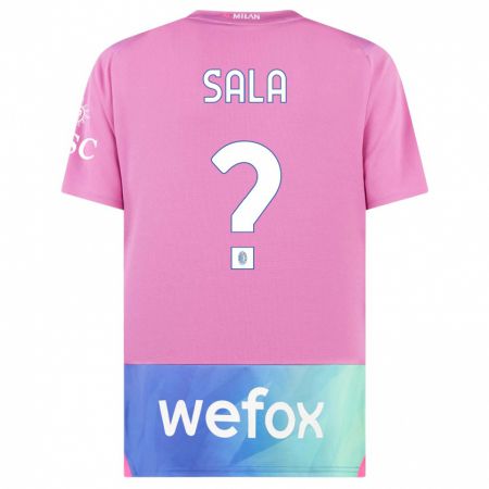 Kandiny Kinder Mattia Sala #0 Pink Lila Ausweichtrikot Trikot 2023/24 T-Shirt Österreich