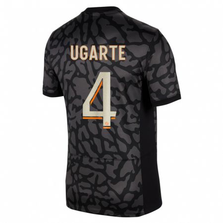 Kandiny Bambino Maglia Manuel Ugarte #4 Nero Kit Gara Third 2023/24 Maglietta