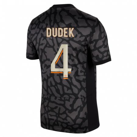 Kandiny Bambino Maglia Paulina Dudek #4 Nero Kit Gara Third 2023/24 Maglietta