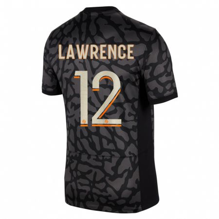 Kandiny Bambino Maglia Ashley Lawrence #12 Nero Kit Gara Third 2023/24 Maglietta