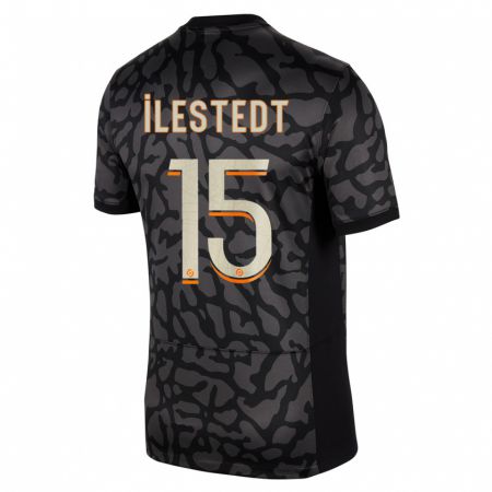 Kandiny Kinderen Amanda Ilestedt #15 Zwart Thuisshirt Derde Tenue 2023/24 T-Shirt België