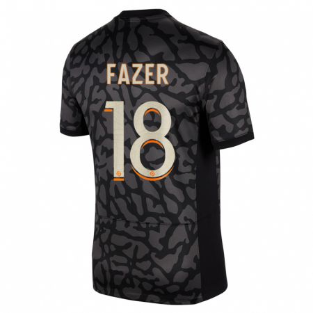 Kandiny Bambino Maglia Laurina Fazer #18 Nero Kit Gara Third 2023/24 Maglietta