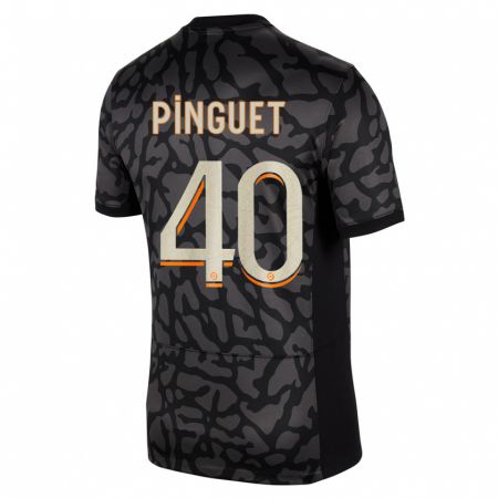 Kandiny Bambino Maglia Alice Pinguet #40 Nero Kit Gara Third 2023/24 Maglietta