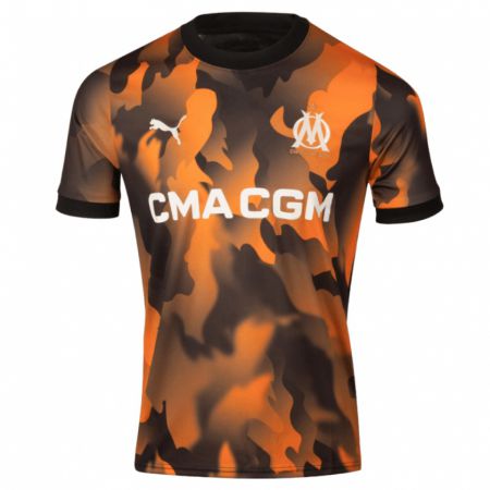 Kandiny Kinderen Jonathan Clauss #7 Zwart Oranje Thuisshirt Derde Tenue 2023/24 T-Shirt