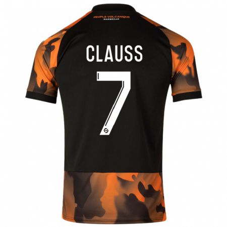 Kandiny Kinderen Jonathan Clauss #7 Zwart Oranje Thuisshirt Derde Tenue 2023/24 T-Shirt