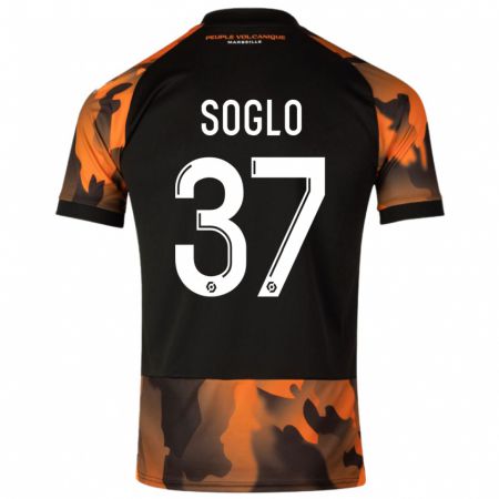 Kandiny Bambino Maglia Emran Soglo #37 Nero Arancione Kit Gara Third 2023/24 Maglietta