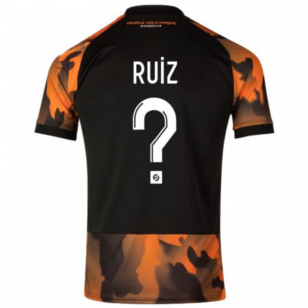 Kandiny Kinderen Pedro Ruiz #0 Zwart Oranje Thuisshirt Derde Tenue 2023/24 T-Shirt België