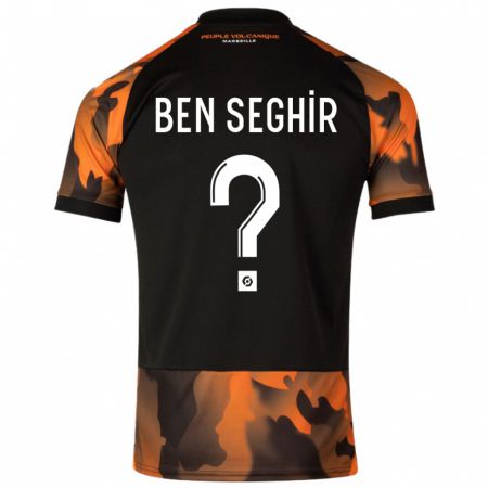 Kandiny Kinder Salim Ben Seghir #0 Schwarzorange Ausweichtrikot Trikot 2023/24 T-Shirt Österreich