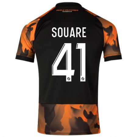 Kandiny Kinderen Cheick Souare #41 Zwart Oranje Thuisshirt Derde Tenue 2023/24 T-Shirt België