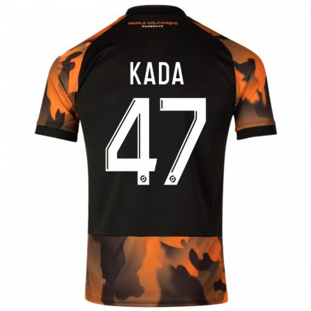 Kandiny Kinder Joakim Kada #47 Schwarzorange Ausweichtrikot Trikot 2023/24 T-Shirt Österreich