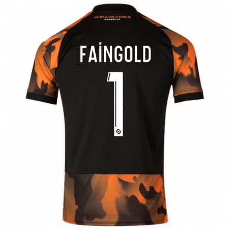 Kandiny Bambino Maglia Abbie Faingold #1 Nero Arancione Kit Gara Third 2023/24 Maglietta