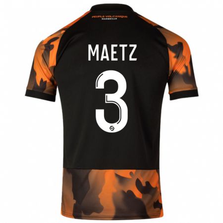 Kandiny Kinderen Agathe Maetz #3 Zwart Oranje Thuisshirt Derde Tenue 2023/24 T-Shirt België